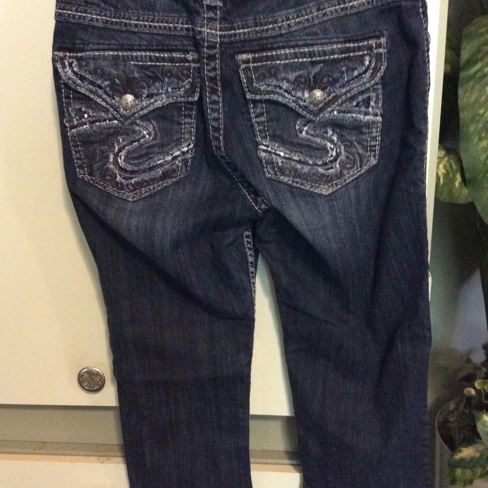 Silver jean Capris